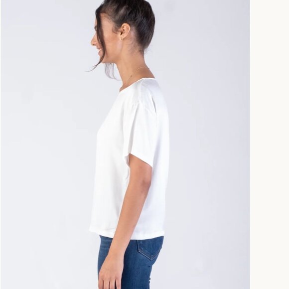 Margaret O'Leary Silk Tee, Ivory - Picture 3 of 7